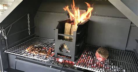 Maillard-reactie op houtvuur grill