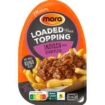 Mora Indisch stoofvlees loaded fries