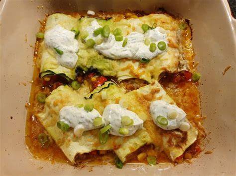 Mexicaanse courgettewraps in ovenschaal