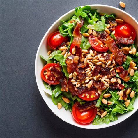 salade met pijnboompitten en spekjes